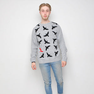 Run & Fly - Crows - Mens Jumper - Grey