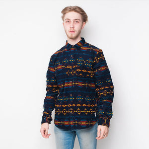Bellfield - Aztec Cord - Mens Shirt - Navy