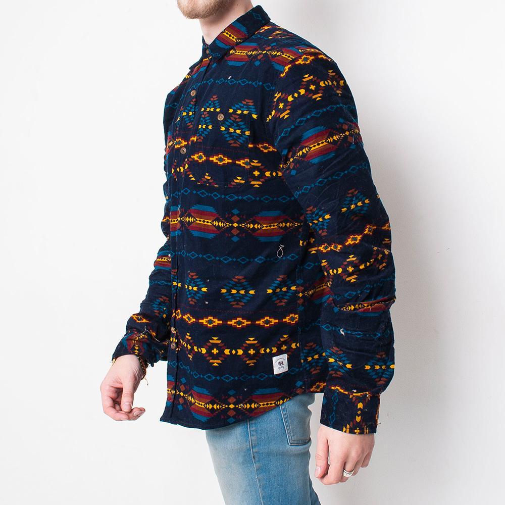 Bellfield - Aztec Cord - Mens Shirt - Navy