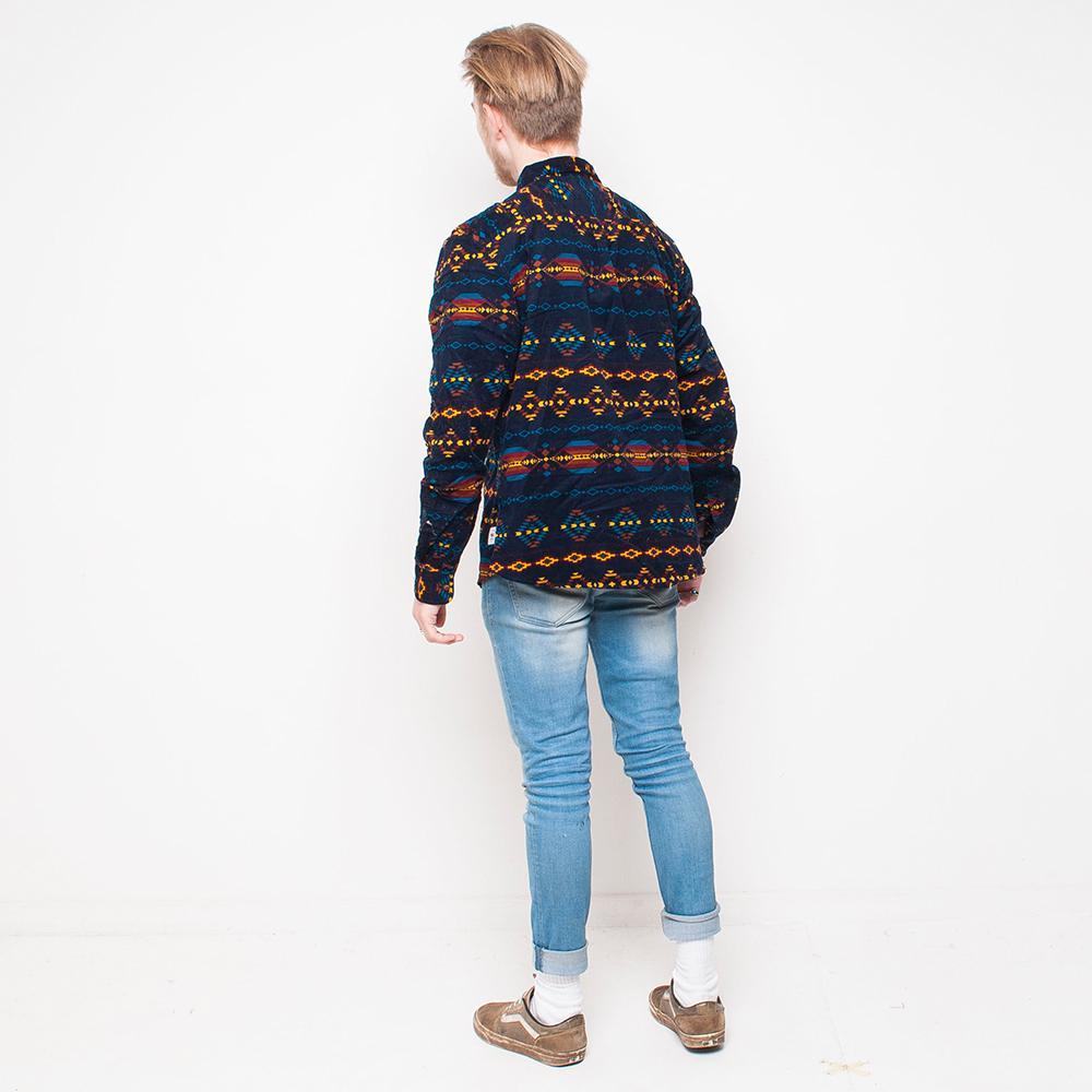 Bellfield - Aztec Cord - Mens Shirt - Navy