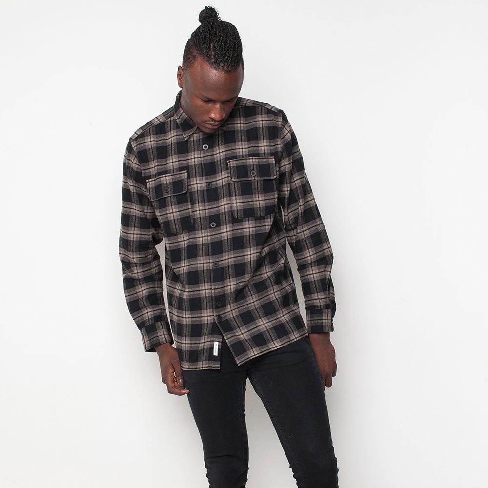 Bellfield - Check - Mens Shirt - Black/Brown