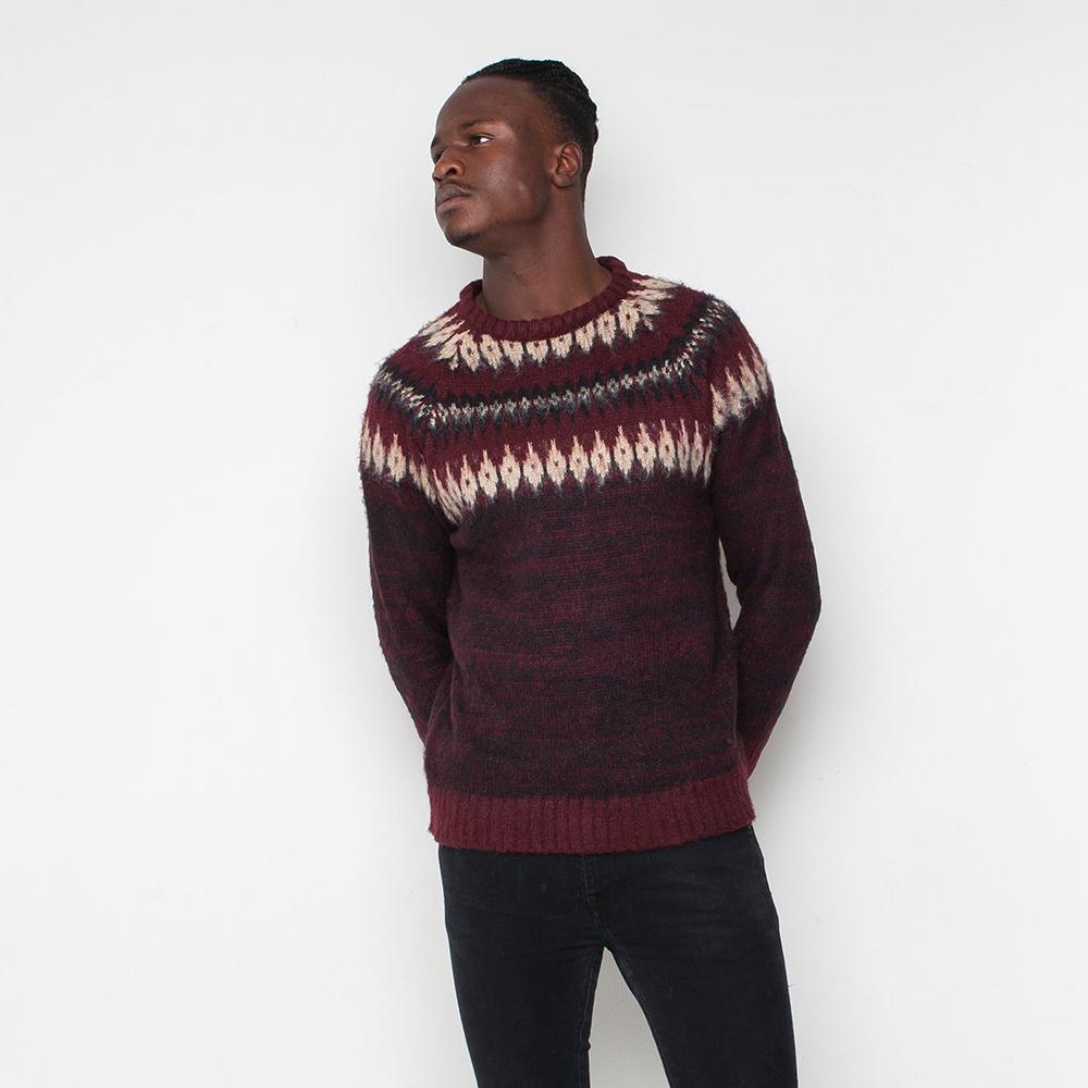 Bellfield - Norwegian - Mens Jumper - Burgundy
