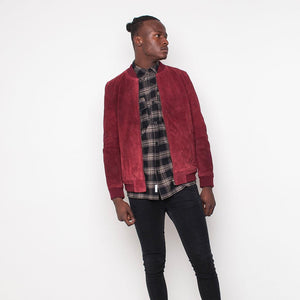 Bellfield - Suede - Mens Jacket - Burgundy