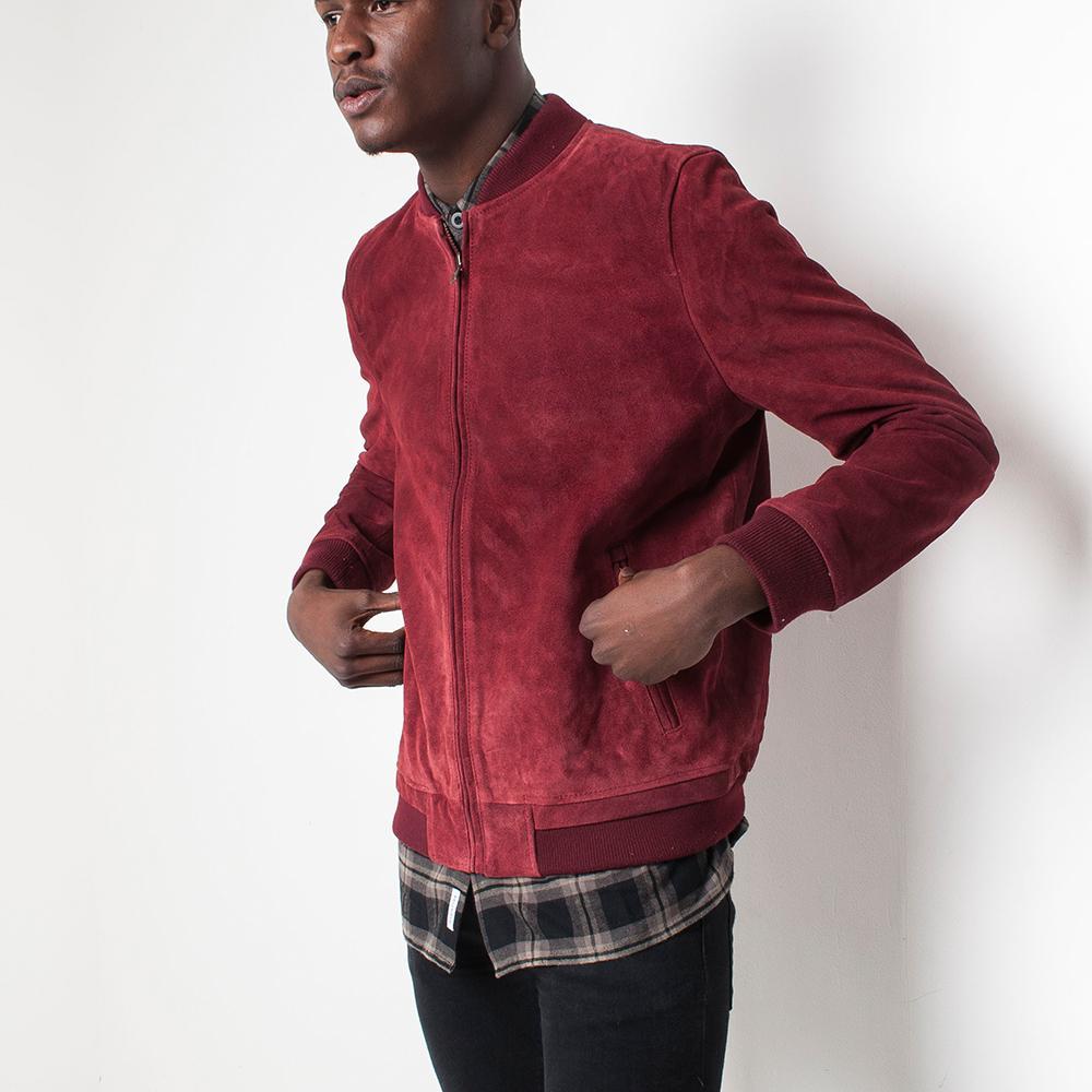 Bellfield - Suede - Mens Jacket - Burgundy