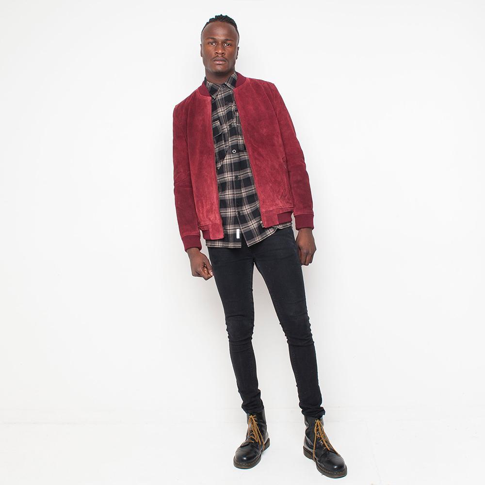 Bellfield - Suede - Mens Jacket - Burgundy