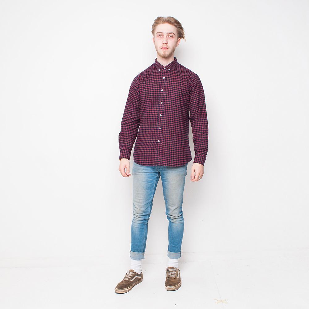 Pop - Small Check - Mens Shirt - Red/Navy