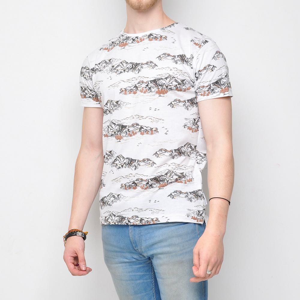 Bellfield - Mountain T Shirt - White