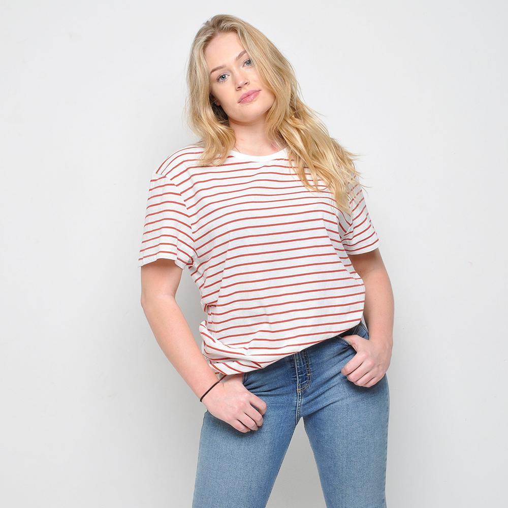 Bellfield - Womens Striped T Shirt - White