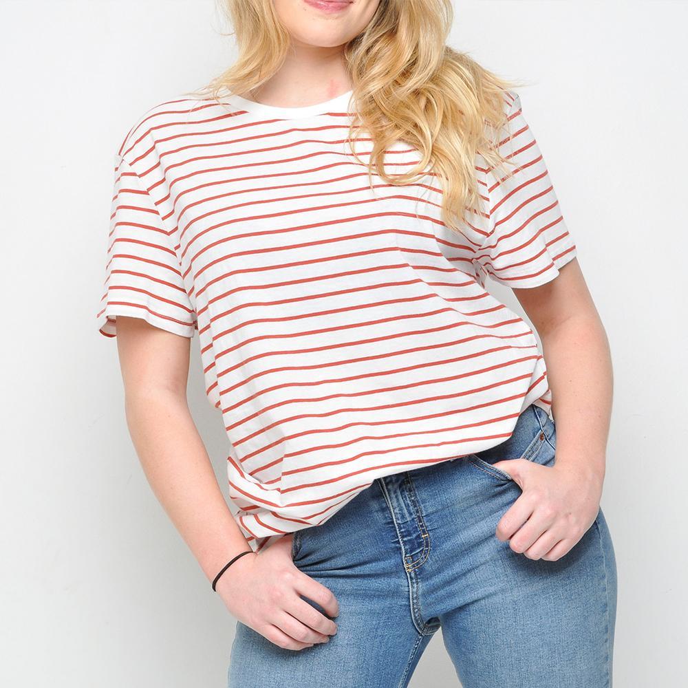 Bellfield - Womens Striped T Shirt - White