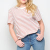 Bellfield - Womens Striped T Shirt - White