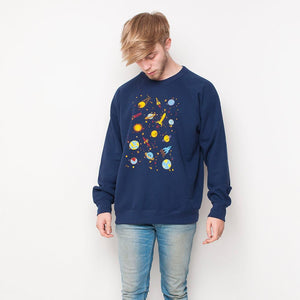 H&L - Planets - Mens Sweat - Navy