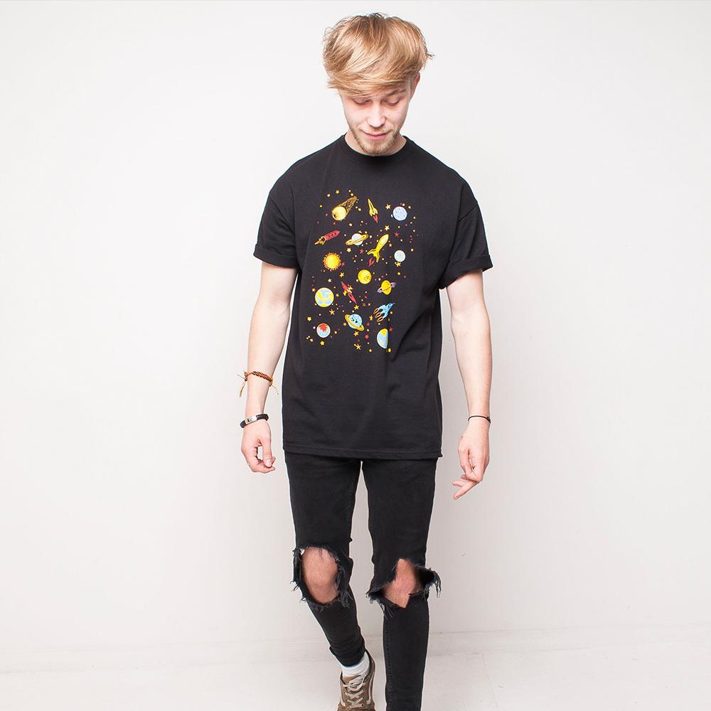 H&L - Planets - Mens T Shirt - Black