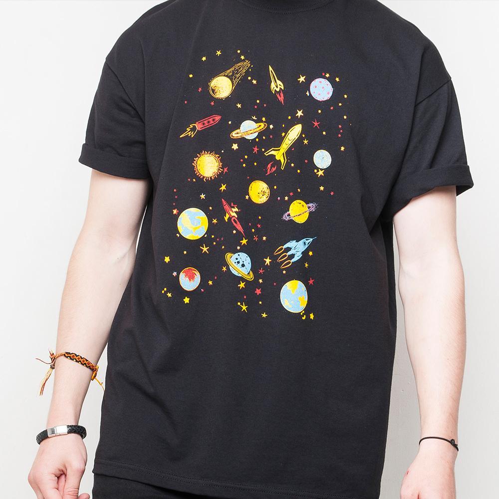 H&L - Planets - Mens T Shirt - Black