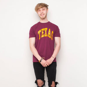 H&L - Texas - Mens T Shirt - Burgundy