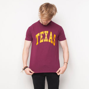 H&L - Texas - Mens T Shirt - Burgundy