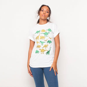 H&L - Dino  - Womens T Shirt - White