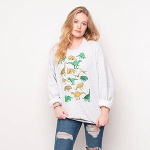 H&L - Dino - Womens Sweat - Grey