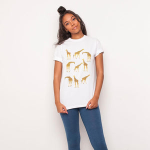 H&L - Giraffe - Womens T Shirt - White