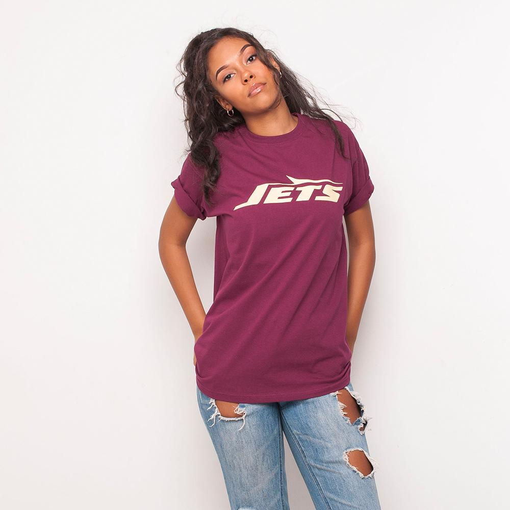 H&L - Jets - Womens T Shirt - Burgundy