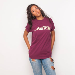 H&L - Jets - Womens T Shirt - Burgundy