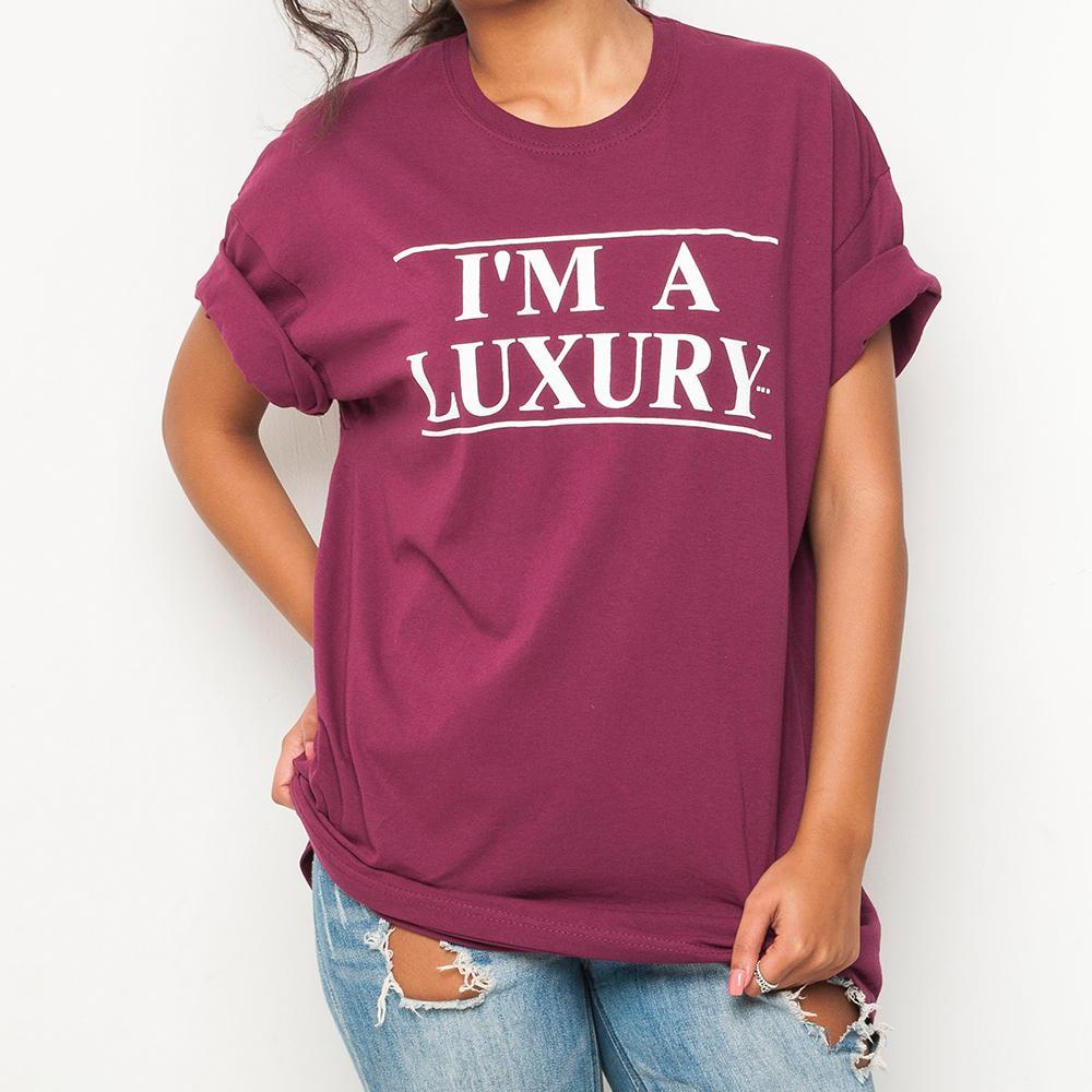 H&L - Luxury - Womens T Shirt - Burgundy