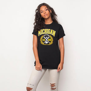 H&L - Michigan - Womens T Shirt - Black