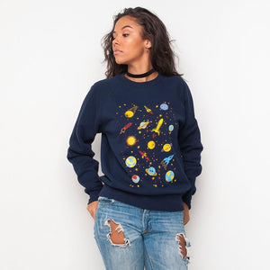 H&L - Planets - Womens Sweat - Navy