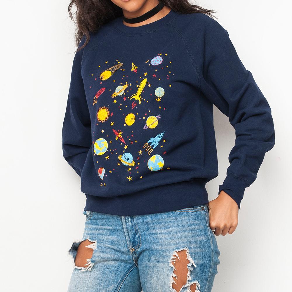 H&L - Planets - Womens Sweat - Navy