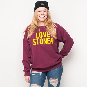H&L - Love Stoner - Womens Sweat - Burgundy
