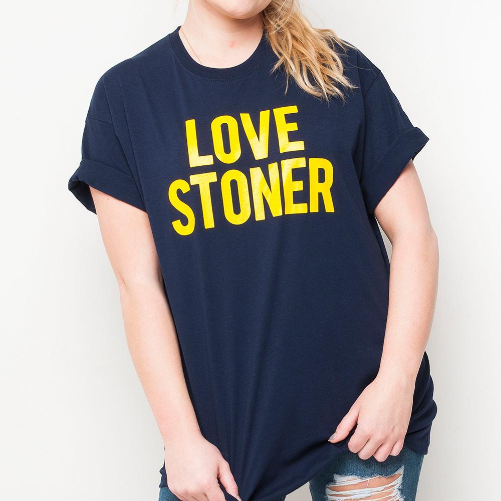H&L - Love Stoner - Womens T Shirt - Navy