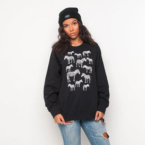 H&L - Zebra - Womens Sweat - Black