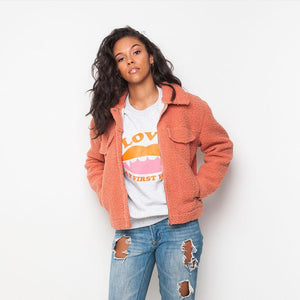 Lola May - Fleece - Womens Jacket - Apricot