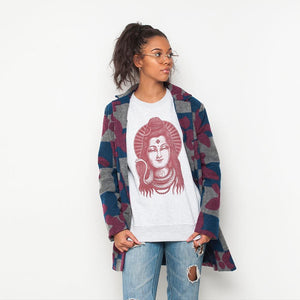 Ouevre - Pattern - Womens Coat - Blue