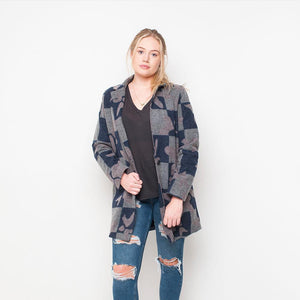 Ouevre - Pattern - Womens Coat - Grey