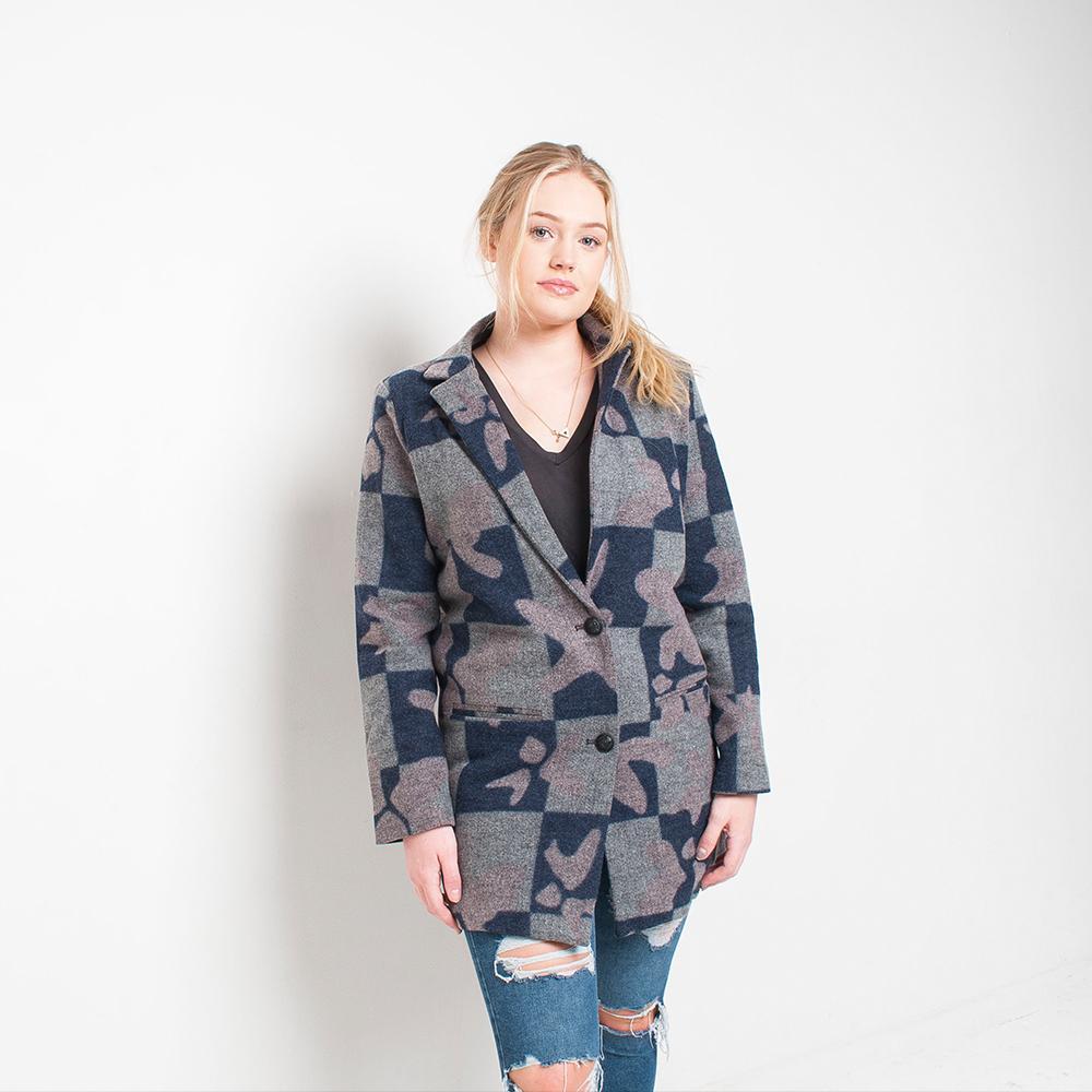 Ouevre - Pattern - Womens Coat - Grey