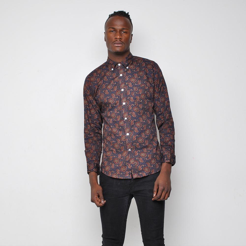 Pop - Patterned Shirt - Burgundy