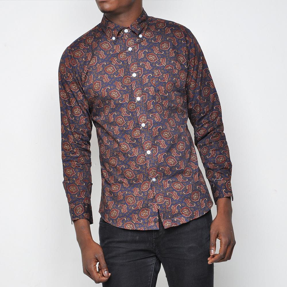Pop - Patterned Shirt - Burgundy