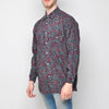 Pop - Patterned Shirt - Burgundy & Navy