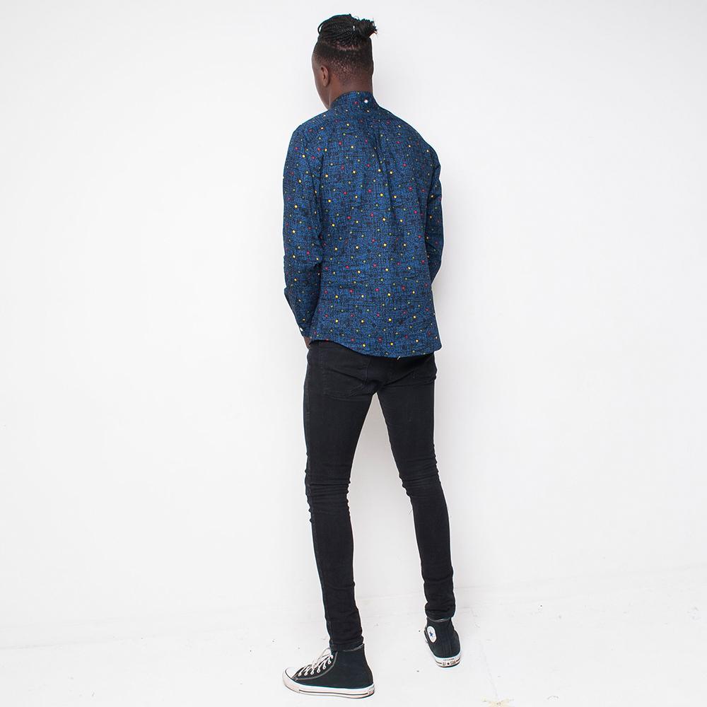 Pop - Diamond Pattern - Mens Shirt - Blue