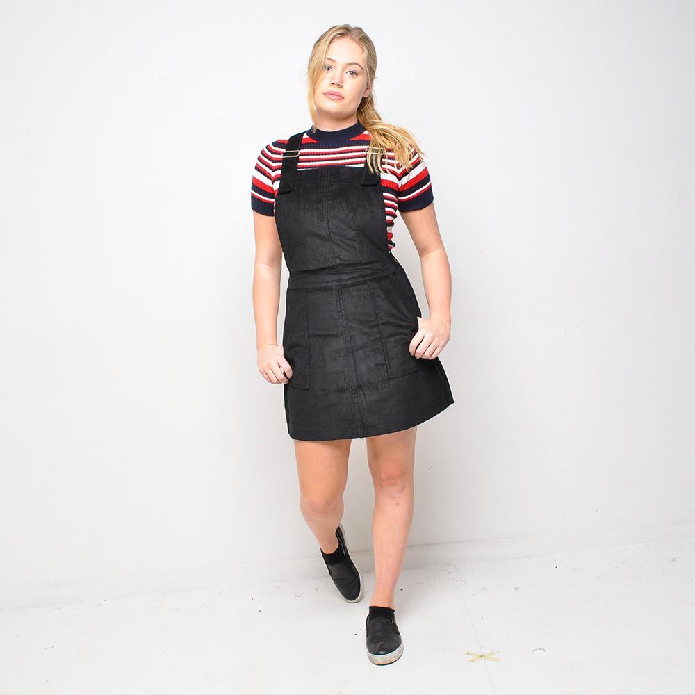 Run & Fly - Cord Pinafore - Black