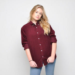 Pop - Womens Cord Shirt - Burgundy