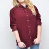 Pop - Womens Cord Shirt - Burgundy