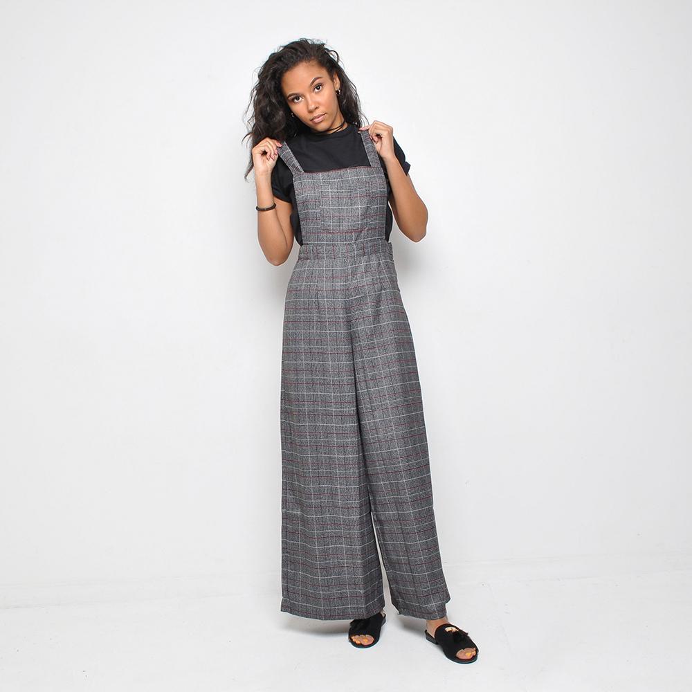 Pop - Checked Playsuit - Grey