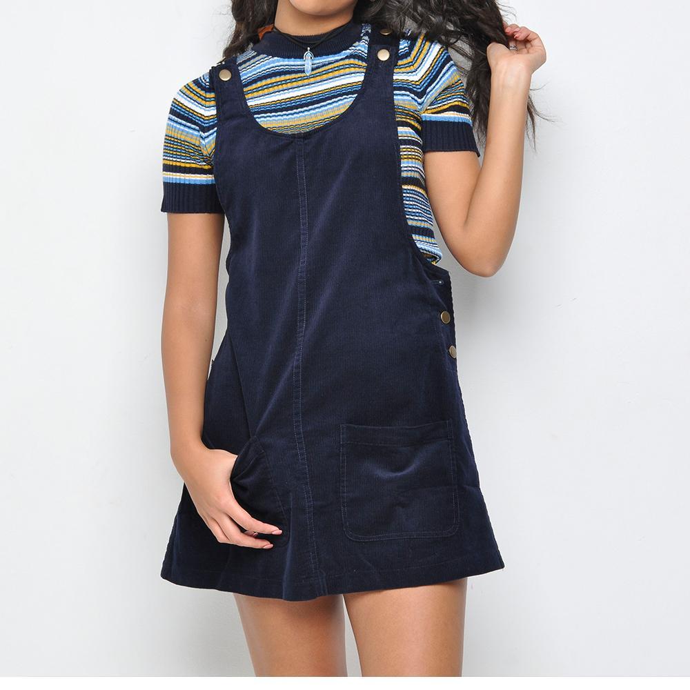 Pop - Cord Pinafore - Navy