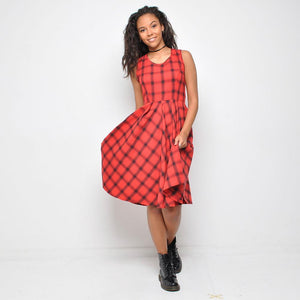 Pop - Checked Dress - Red