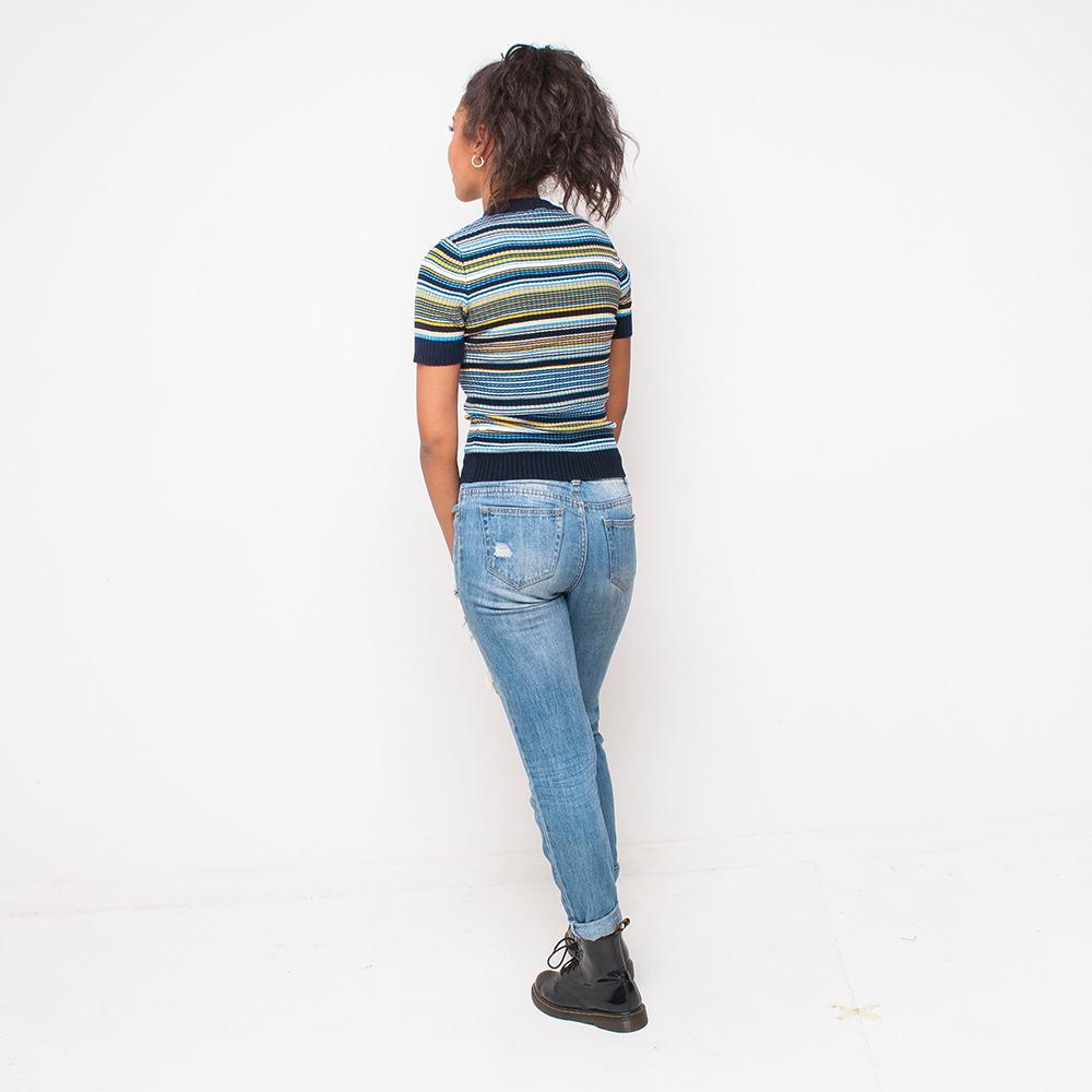 Pop - Stripe - Womens Top - Yellow
