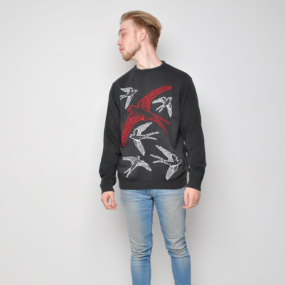 Run & Fly - Birds - Mens Jumper - Black