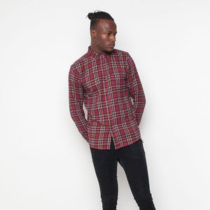 Run & Fly - Check - Mens Shirt - Burgundy