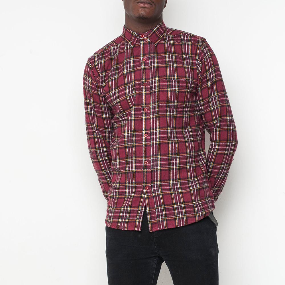 Run & Fly - Check - Mens Shirt - Burgundy
