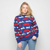Run & Fly - Card & Bikes - Womens Jumper - Blue